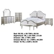 Nive 5pc King Bedroom Set- Silver- Ivory Channel Tufted Upholstery