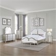 Nive 5pc King Bedroom Set- Silver- Ivory Channel Tufted Upholstery