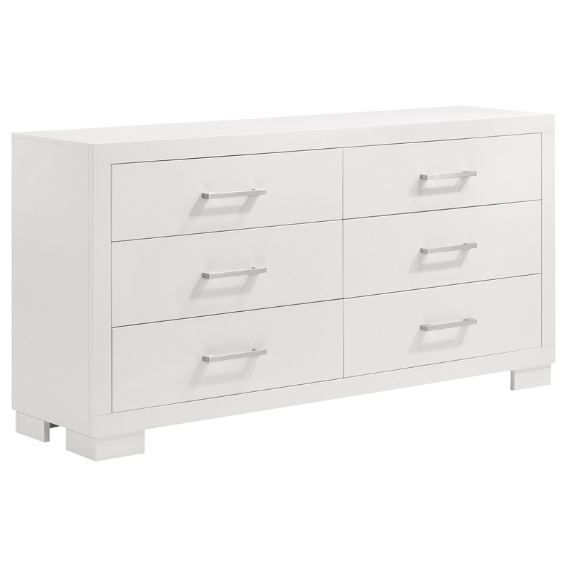 Bela 5 Piece Queen Bedroom Set- LED Lit Bedframe- Snow White Wood
