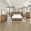 Reon 6pc Queen Storage Bedroom Set- Black- Ash Brown Fluted Wall Panel
