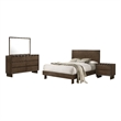 Genu 4pc Queen Size Bedroom Set- Modern Warm Brown Rubberwood
