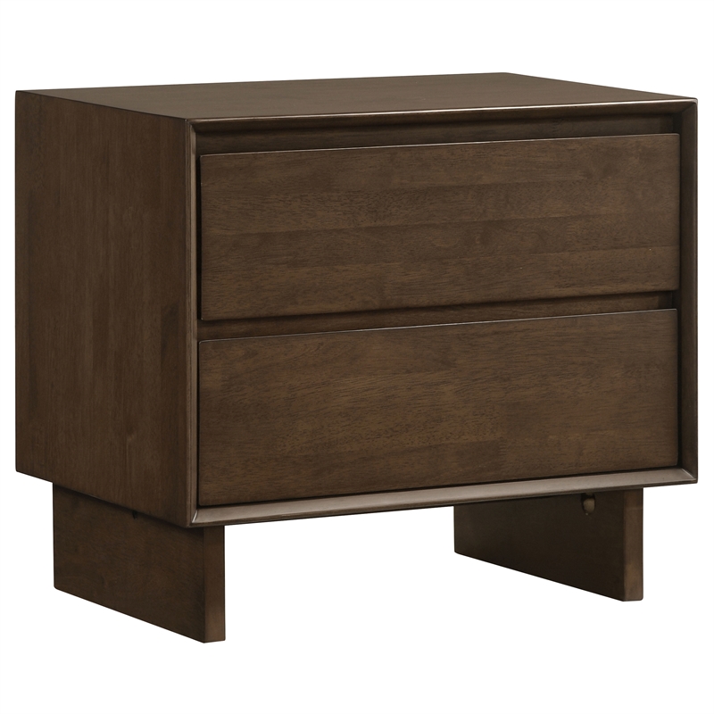 Genu 4pc Queen Size Bedroom Set- Modern Warm Brown Rubberwood
