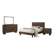 Genu 4pc Queen Size Bedroom Set- Modern Warm Brown Rubberwood