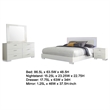 Sok 4pc Queen Bedroom Set- Faux Leather Upholstery- High Gloss White