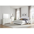 Sok 6pc Queen Bedroom Set- Faux Leather Upholstery- High Gloss White