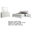 Sok 4pc King Bedroom Set- Faux Leather Upholstery- High Gloss White