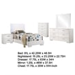 Sok 5pc Twin Bedroom Set with Blue LED Lights- White High Gloss Wood