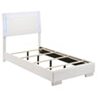 Sok 5pc Twin Bedroom Set with Blue LED Lights- White High Gloss Wood