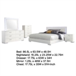 Sok 5pc Queen Bedroom Set- Faux Leather- Blue LED Lights- White Wood