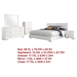 Sok 5pc King Bedroom Set- Blue LED Lights- Faux Leather- White Wood