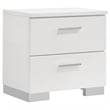 Sok 4pc Twin Bedroom Set- Blue LED Lights- Faux Leather- White Wood