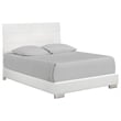 Sok 4pc Queen Bedroom Set with Dresser Mirror- White High Gloss Wood