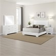 Sok 4pc Queen Bedroom Set with Dresser Mirror- White High Gloss Wood