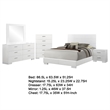 Sok 5pc Queen Bedroom Set with Dresser Mirror- White High Gloss Wood