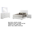 Sok 4pc Queen Bedroom Set- Blue LED Lights- Chrome Metal- White Wood
