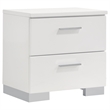 Sok 4pc Queen Bedroom Set- Blue LED Lights- Chrome Metal- White Wood