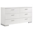 Sok 4pc Queen Bedroom Set- Blue LED Lights- Chrome Metal- White Wood