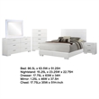 Sok 5pc Queen Bedroom Set- Blue LED Lights- Chrome Metal- White Wood