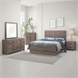 Sili 5pc Queen Bedroom Set with Dresser Mirror- Oak Brown- Dark Bronze