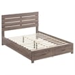 Sili 4pc Queen Storage Bedroom Set- Oak Brown and Dark Bronze