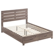 Sili 5pc Queen Storage Bedroom Set- Oak Brown and Dark Bronze- Mirror