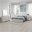 Sili 5pc Queen Bedroom Set- Dresser Mirror- Coastal White Bronze