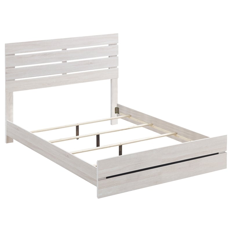 Sili 5pc Queen Bedroom Set- Dresser Mirror- Coastal White Bronze