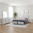 Sili 4pc Queen Storage Bedroom Set- Coastal White and Bronze