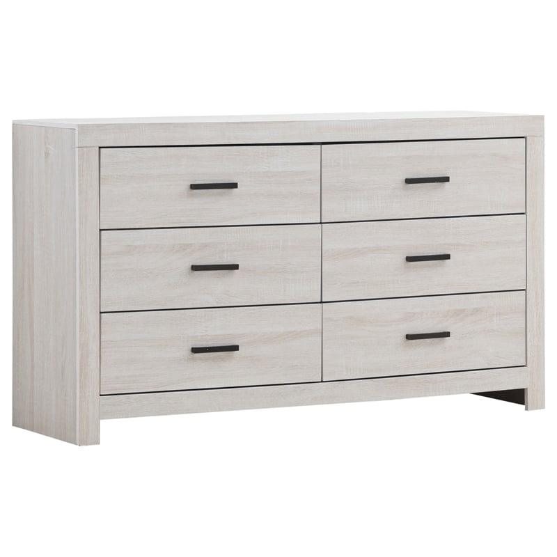 Sili 5pc Queen Storage Bedroom Set- Coastal White and Bronze
