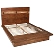 Zeko 4pc Queen Bedroom Set- Plinth Base- Live Edge- Smoky Walnut Brown