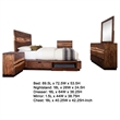 Zeko 5pc Queen Bedroom Set with Storage- Live Edge Smoky Walnut Brown