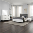 Noro 4pc Queen Bedroom Set- Modern White- Dresser Mirror Nightstand