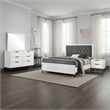 Noro 4pc Queen Bedroom Set- Modern White- Dresser Mirror Nightstand