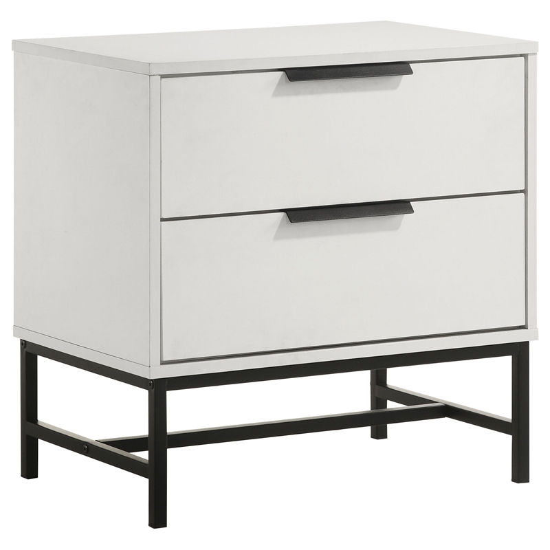 Noro 4pc Queen Bedroom Set- Modern White- Dresser Mirror Nightstand