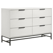 Noro 4pc Queen Bedroom Set- Modern White- Dresser Mirror Nightstand