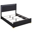 Dex 5pc Queen Bedroom Set with Modern LED Headboard- Mirror- Black
