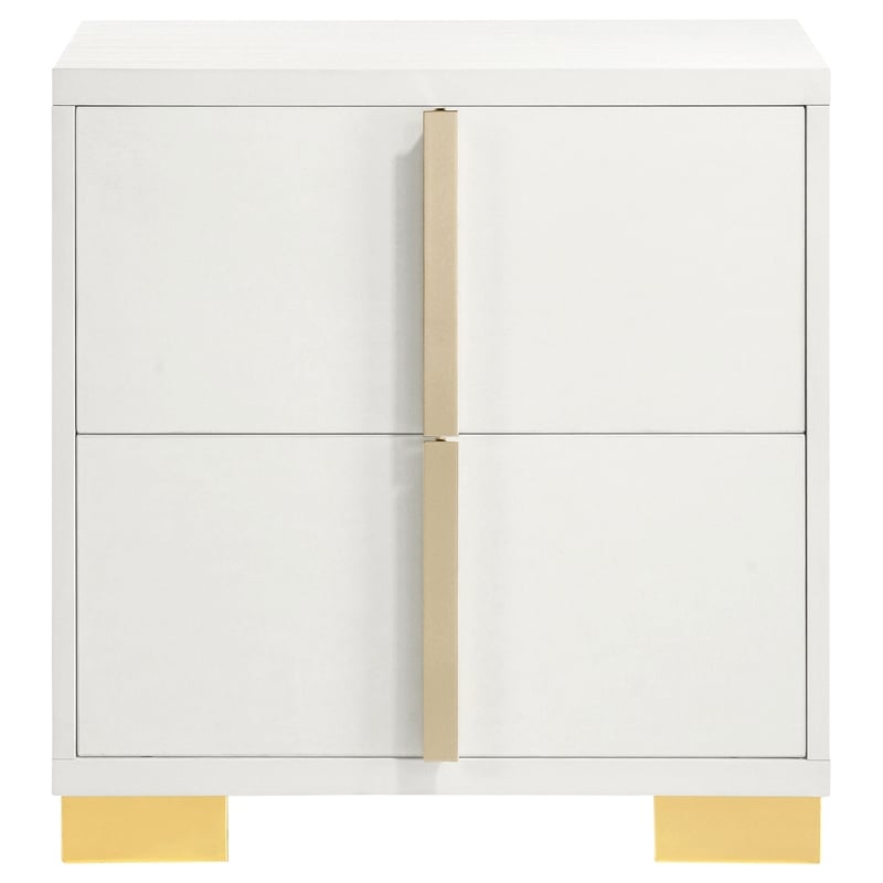 Dex 4pc Queen Bedroom Set with Modern LED Headboard- Mirror- White