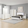 Dex 5pc Queen Bedroom Set with Modern LED Headboard- Mirror- White