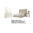 Jenny 4pc Queen Bedroom Set- Textured Beige Wood and Gold Metal Accent