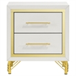 Jenny 4pc Queen Bedroom Set- Textured Beige Wood and Gold Metal Accent
