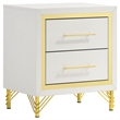 Jenny 5pc Queen Bedroom Set- Textured Beige Wood and Gold Metal Accent