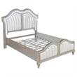 Nive 5pc Queen Bedroom Set- Silver- Ivory Channel Tufted Upholstery
