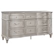 Nive 5pc Queen Bedroom Set- Silver- Ivory Channel Tufted Upholstery