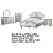 Nive 5pc Queen Bedroom Set- Silver- Ivory Channel Tufted Upholstery
