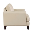 Lisa 38 Inch Accent Chair- Cream Top Grain and Split Leather- Solid Wood