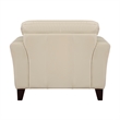 Lisa 38 Inch Accent Chair- Cream Top Grain and Split Leather- Solid Wood
