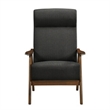 Mary 32 Inch Accent Chair Armchair- Dark Gray Polyester Linen- Solid Wood