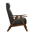 Mary 32 Inch Accent Chair Armchair- Dark Gray Polyester Linen- Solid Wood