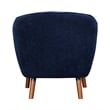 Tia 31 Inch Plush Accent Chair Armchair- Blue Polyester- Brown Solid Wood