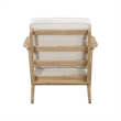 36 Inch Accent Chair Armchair- Beige Chenille- Weathered Solid Rubberwood